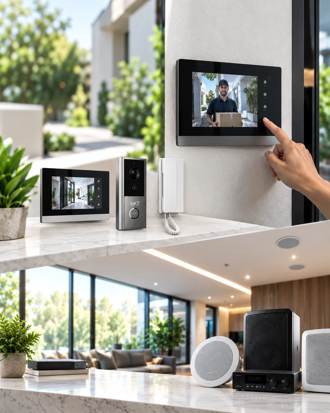 Video intercom, door phone and sound system equipment
