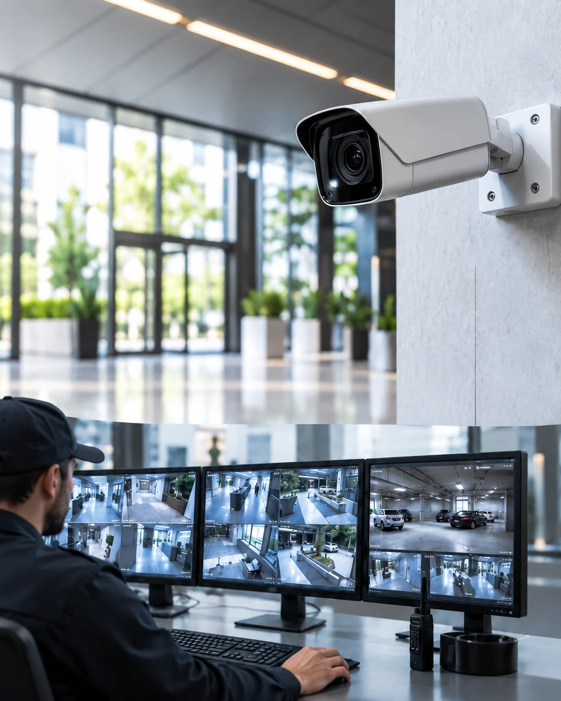 Surveillance camera and security monitoring workstation